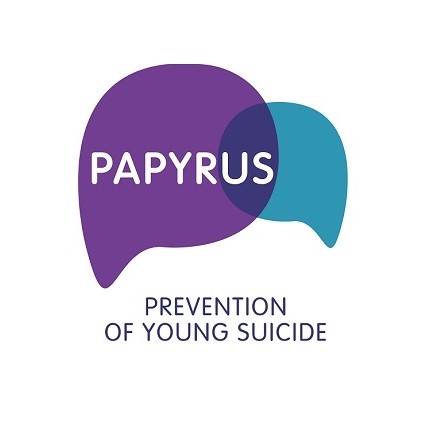 The Papyrus Logo - A large purple, rounded speech bubble overlapping a smaller turquoise one .