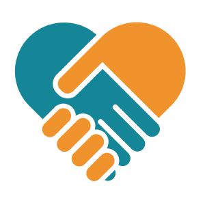 StayAlive Logo - A Teal Hand holding a Yellow Hand